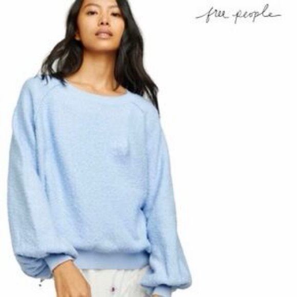 Free People Sweaters - Free People Sky Blue  Textured Pullover